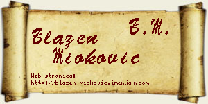 Blažen Mioković vizit kartica